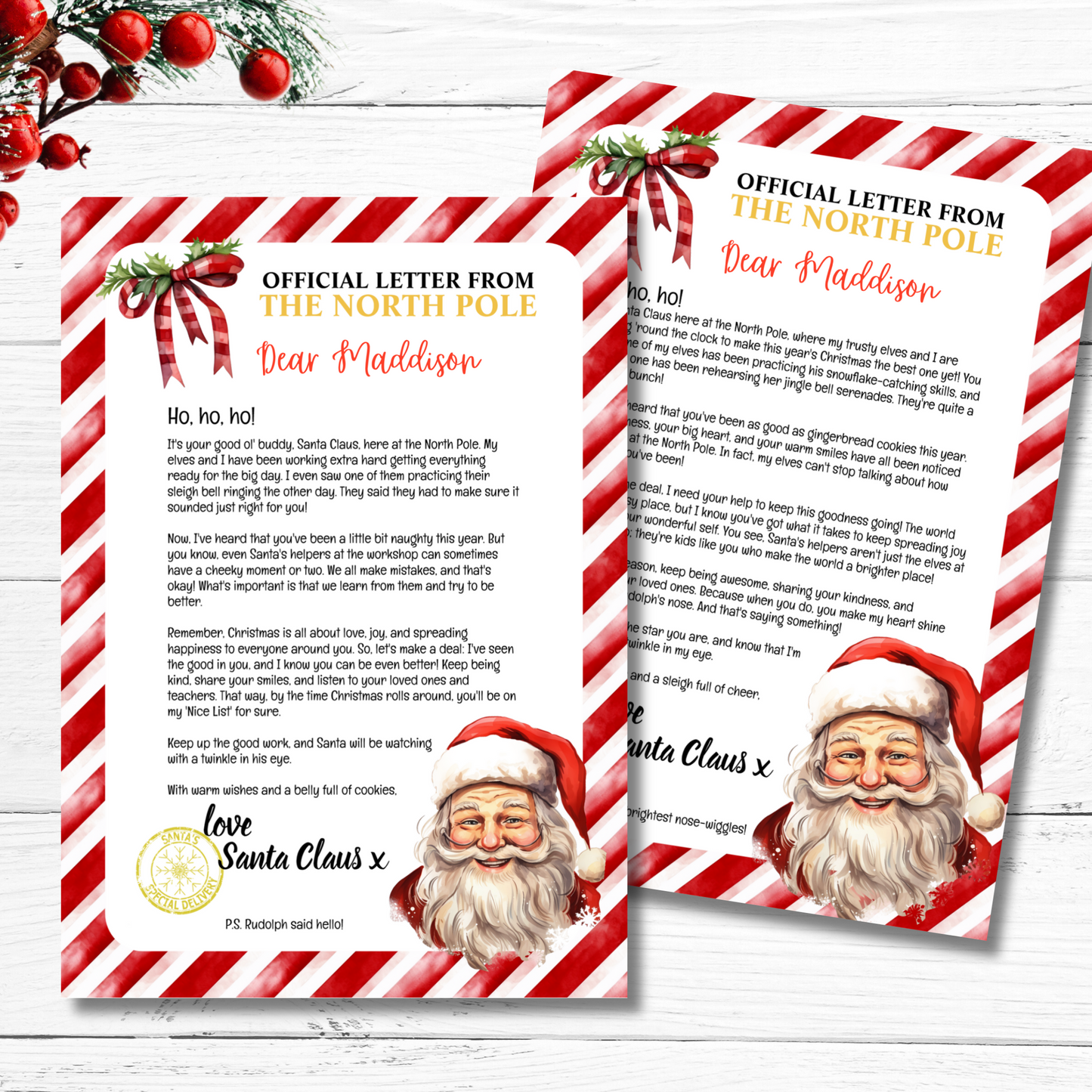 Christmas North Pole Santa Letter Set Stationery for Kids Printable Download with Good and bad letter from Santa, diy Christmas activity pages by nowthatspeachy