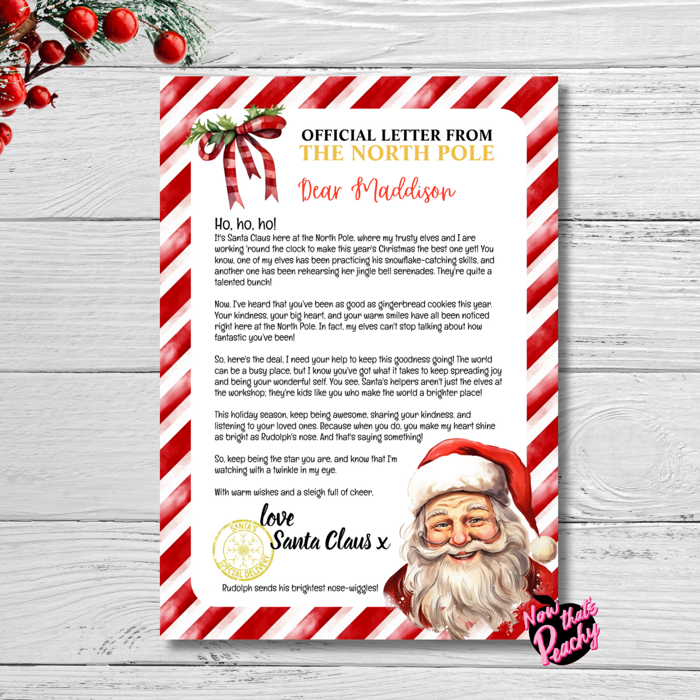 North Pole Santa Letter Set Stationery for Kids Printable Download with Good and bad letter from Santa, diy wish list and Christmas activity drawing pages by nowthatspeachy
