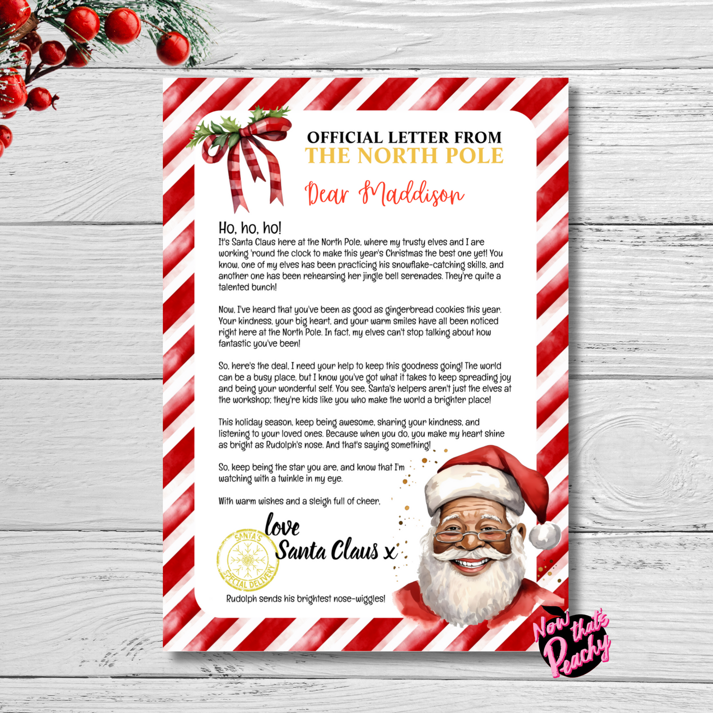 Christmas North Pole Black Santa Letter Set Stationery for Kids Printable Download with Good and bad letter from Santa, diy Christmas activity pages by nowthatspeachy