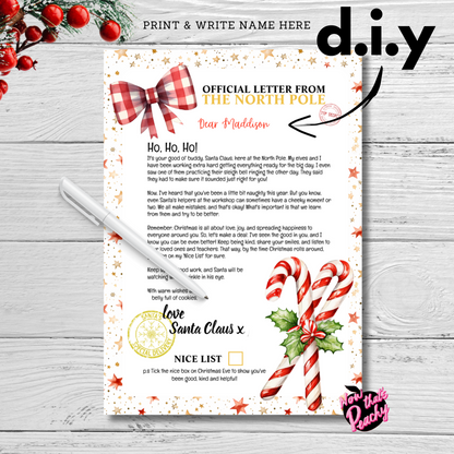 Christmas North Pole Santa Letter Set Stationery for Kids Printable Download with Good and bad letter from Santa, diy Christmas activity pages by nowthatspeachy