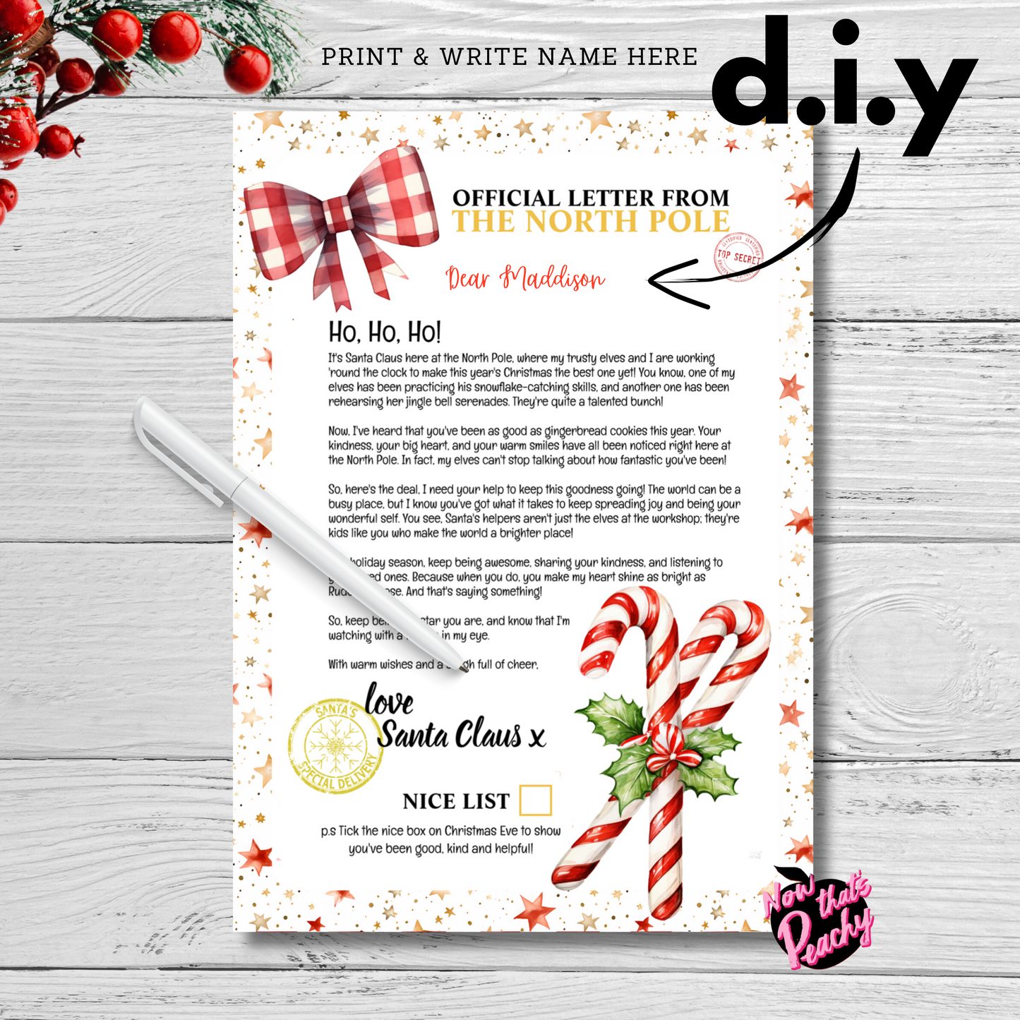 Christmas North Pole Santa Letter Set Stationery for Kids Printable Download with Good and bad letter from Santa, diy Christmas activity pages by nowthatspeachy