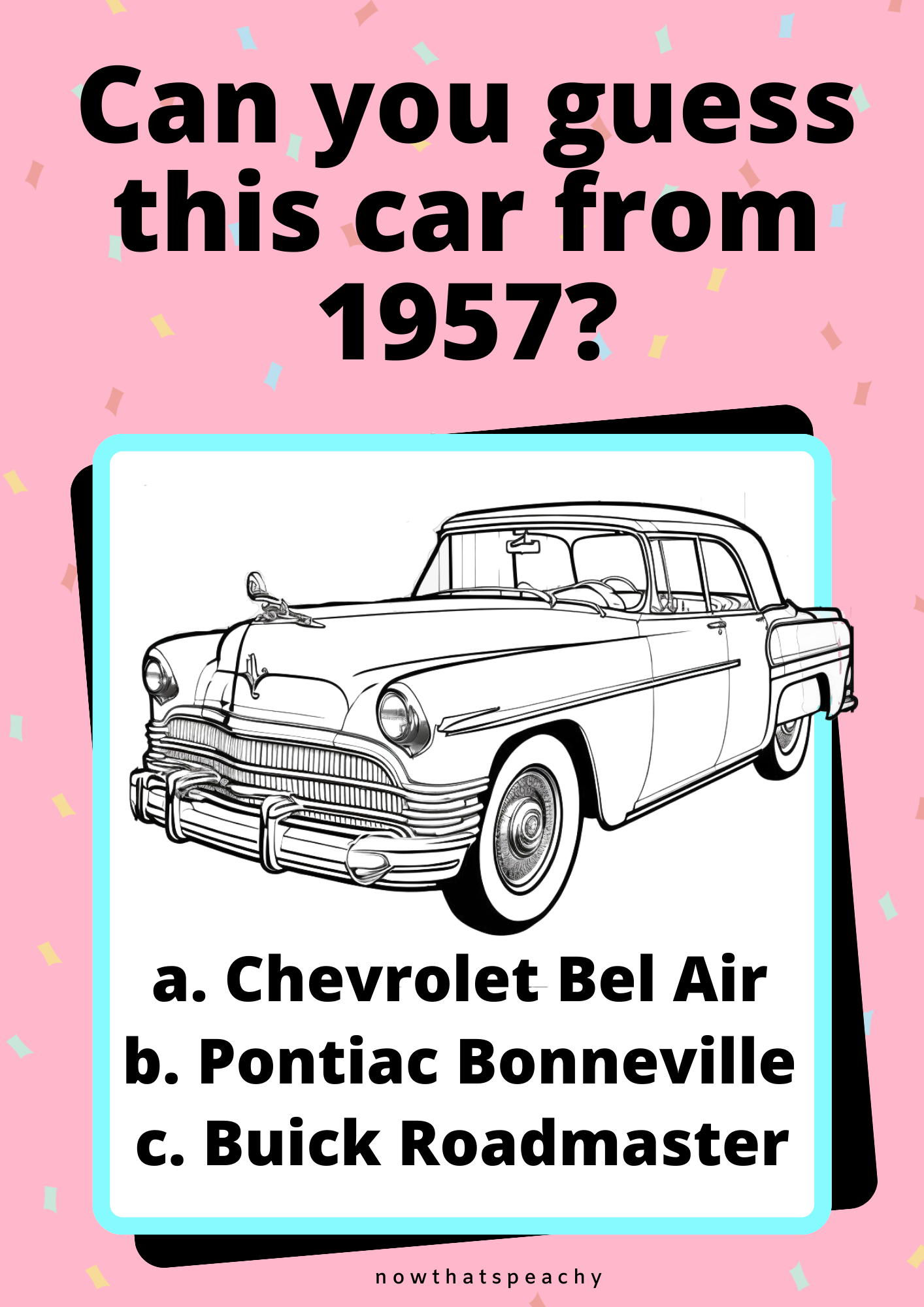 Diner Party 1950s classic american car drawing name matching card decorations guessing game printable instant downloas for fifties sock hop soda shoppe pop 1950s themed parties drawing fun easy cheap fast game
