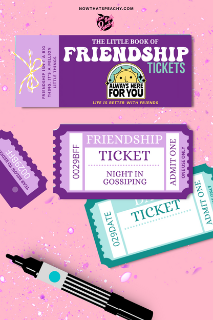 FRIENDSHIP TICKET Voucher Book Printable Download Anti Valentines Day coupons Best Friend BFF girlfriend love fun bestie gift Friends gifts