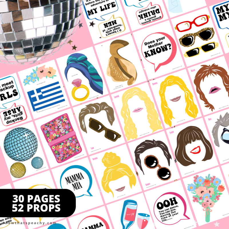 Mamma Mia theme Photo booth PRINTABLES Props Movie themed signs