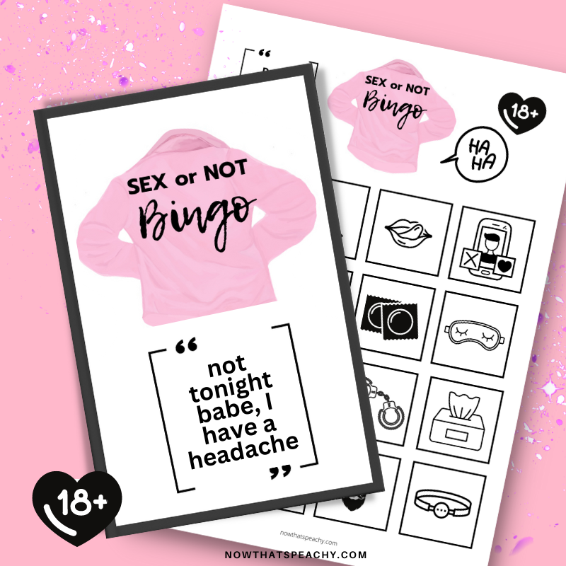 SEX or NOT BINGO Game Printable Instant Download, Bachelorette