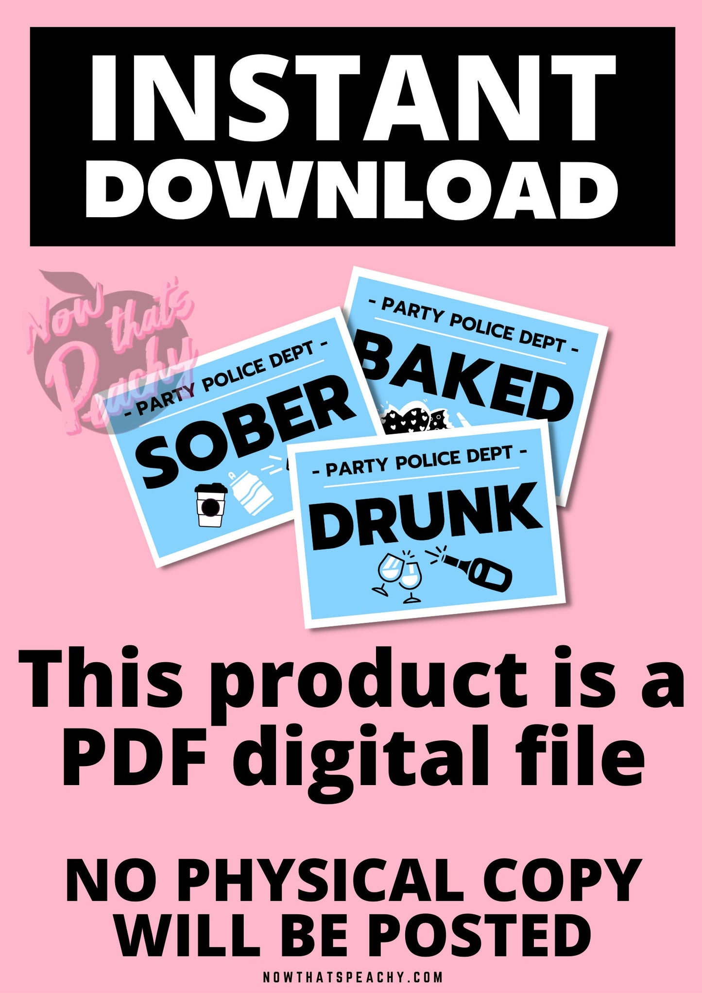 Sober Drunk Baked MUGSHOT Photo booth PRINTABLE lineup 18+ adult party sign funny Prop BIRTHDAY photobooth Sesh Drugs Weed high Humour Bogan