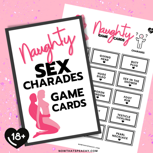 Naughty rude SEX CHARADES Card Game Printable Instant Download 18+ Bachelorette Hen Party Bridal Shower funny sexy dirty x-rated adult humor