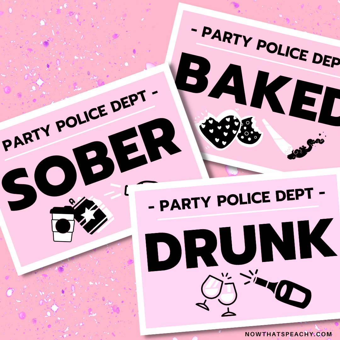 Sober Drunk Baked MUGSHOT Photo booth PRINTABLES police lineup mugshot 18+ adult party sign funny Props HENS night Bachelorette photobooth