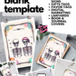 Blank Skeletons Invite Template DIY Printable Halloween Tattoo Wall Art, Custom Greeting Card