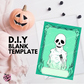 Tarot Card Ghost Blank Invite Template Printable Halloween DIY Spooky Wall Art, Custom Word Pastel Goth Greeting Card SVG PNG Door Sign