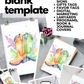 Rainbow Western Boots Watercolor Blank Page Template Bachelorette Birthday Party Invites DIY