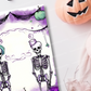 Blank invitation flyer poster Halloween decor watercolor skeleton couple design diy printable template