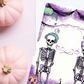 Blank invitation flyer poster Halloween decor watercolor skeleton couple design diy printable template