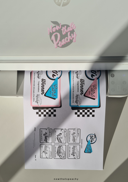 DINER themed 1950's find a word crossword Game Party PRINTABLE pack, Rock'n'roll Sock Hop Retro 50s Birthday fifties Soda hop instant digital download quiz birthday kids teen adult all ages print off at home fun easy cheap Jukebox activity games