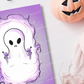 Ghost Invite Blank Template Printable Halloween DIY Spooky Wall Art, Custom Word Pastel Goth Greeting Card SVG PNG Door Sign