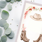Boho Western Chic Boots Hat Watercolor Template Blank Page Border Frame DIY