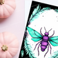 Halloween Flying Cockroach Bug Watercolor Blank Template for Cards, Posters, Menus, Invitations, Flyers