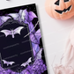 Halloween Flying Bats Watercolor Blank Template for Cards, Posters, Menus, Invitations, Flyers