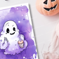 Watercolor Cute Ghost Invite Blank Template Printable Halloween DIY Kawaii Wall Art, Custom Greeting Card