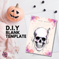 Watercolor Skull Invite Template DIY Printable Halloween Custom Design
