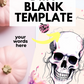 Watercolor Skull Invite Template DIY Printable Halloween Custom Design
