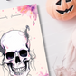 Watercolor Skull Invite Template DIY Printable Halloween Custom Design