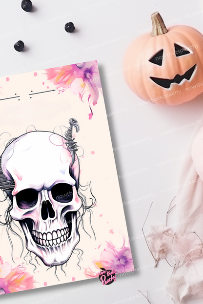 Halloween Floral Skull Printable Wall Art Spooky Halloween -  Israel