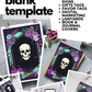 Halloween Pastel Floral Skull Blank Template printoff digital DIY download