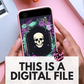 Halloween Pastel Floral Skull Blank Template printoff digital DIY download