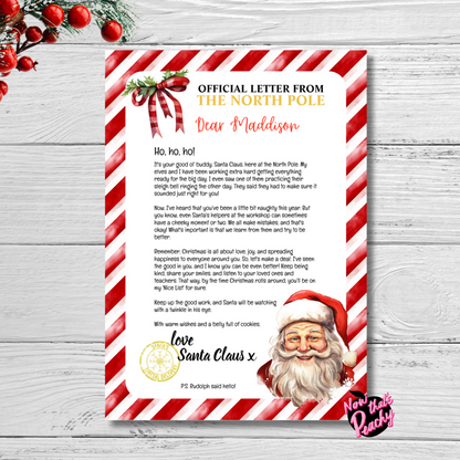 Santa's Naughty List- Personalized DIGITAL PDF DOWNLOAD* Custom Naughty list