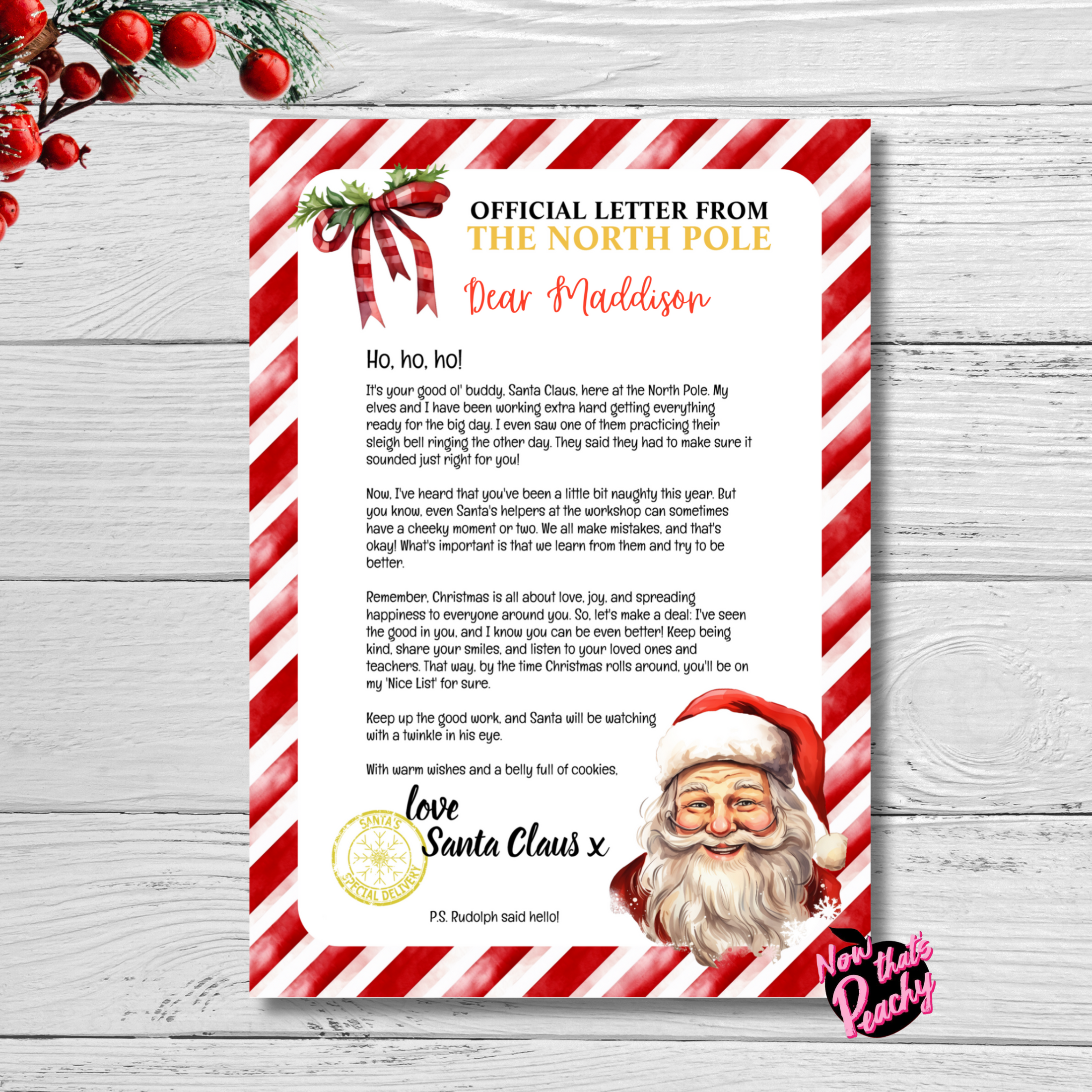 North Pole Santa Letter Stationery Set for Kids Printable Download