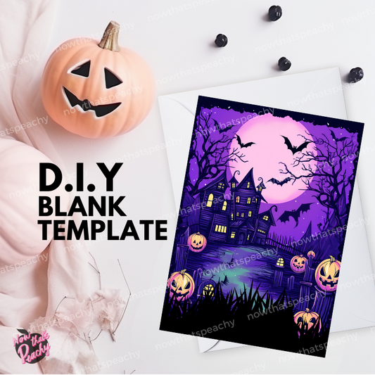Halloween Haunted House Blank Poster Invite Template printable DIY