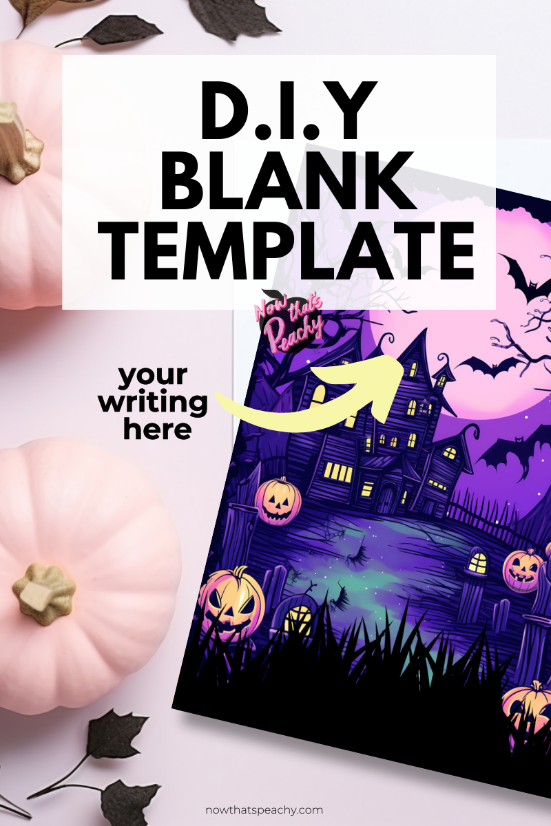 Halloween Haunted House Blank Poster Invite Template printable DIY