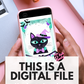 Halloween Witch Cat Blank Template printoff DIY Poster Invitation Card