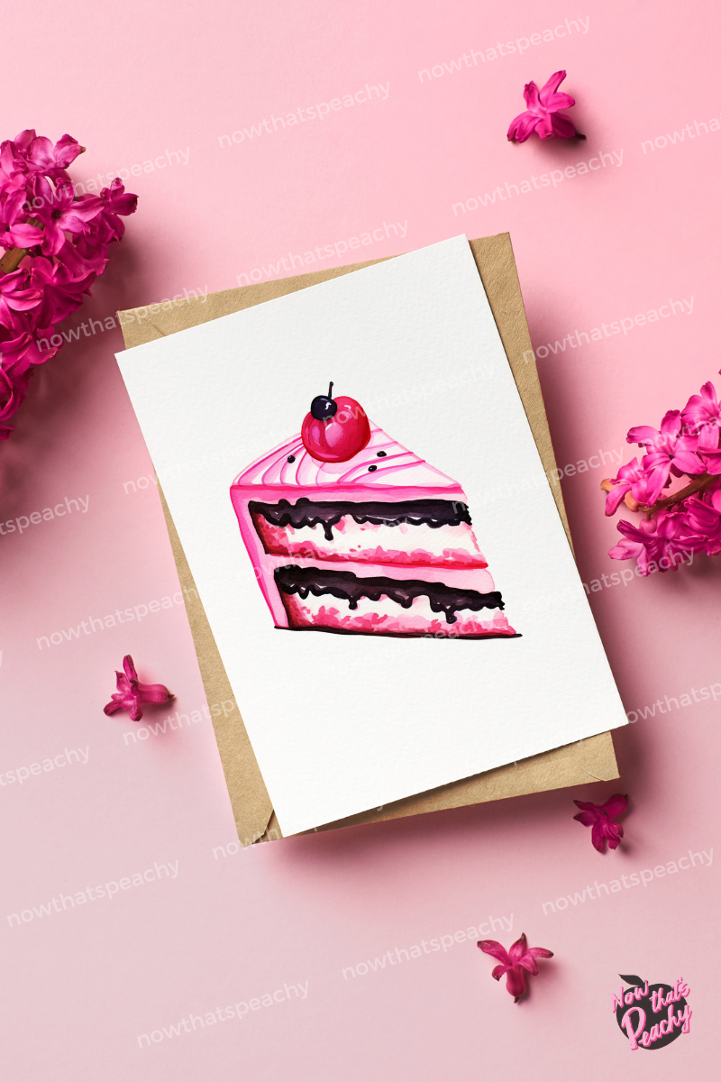 Buttercream Cake Slice Celebration Card | FREE PRINTABLE