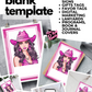 Illustrated Cowgirl with Pink Cowboy Hat Theme DIY Birthday Party Invitation Blank Template Versatile Blank Template - Custom 5x7 Digital Design Pinkcore blank template, Barbiecore blank invite, Cowprintrodeo girl art, western bachelorette template, Canva birthday templates, country girl western themed birthday party template, Rodeo blank poster, Southwestern style birthday party blank invite, Wild West party, Vintage cowgirl template, Boho cowgirl blank template, Prairie chic style Preppy blank template