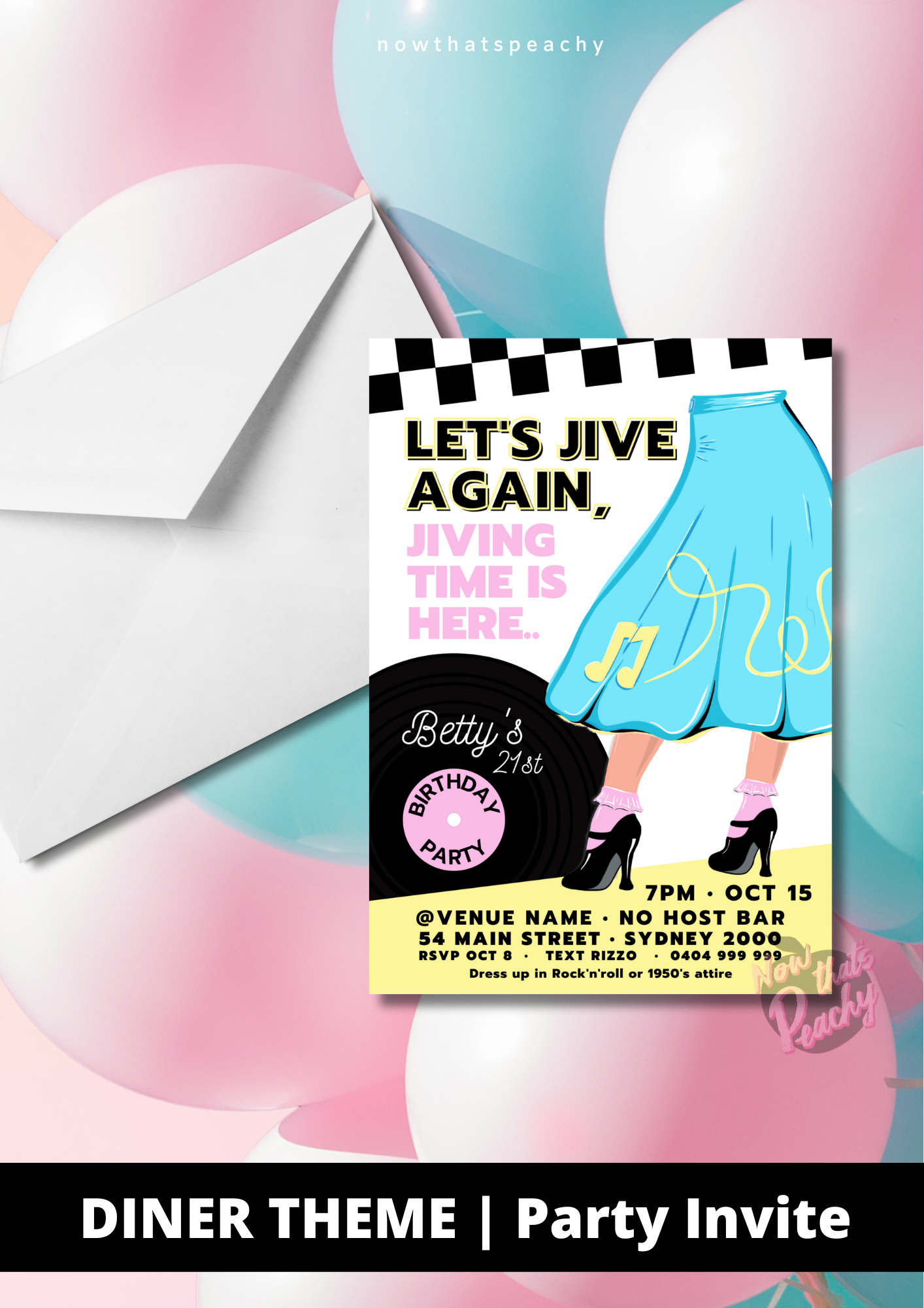 Fifties Party Invitations