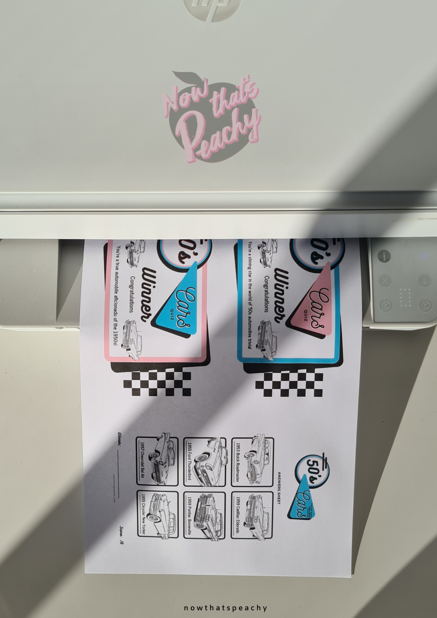 General 1950s Trivia Quiz printable party game, instant digital download sock hop soda diner rocknroll rockabilly fifties themed parties events. fun easy. retro pink aqua blue nostalgic design style vibe, all round general questions answers awards to print off and play nowthatspeachy 