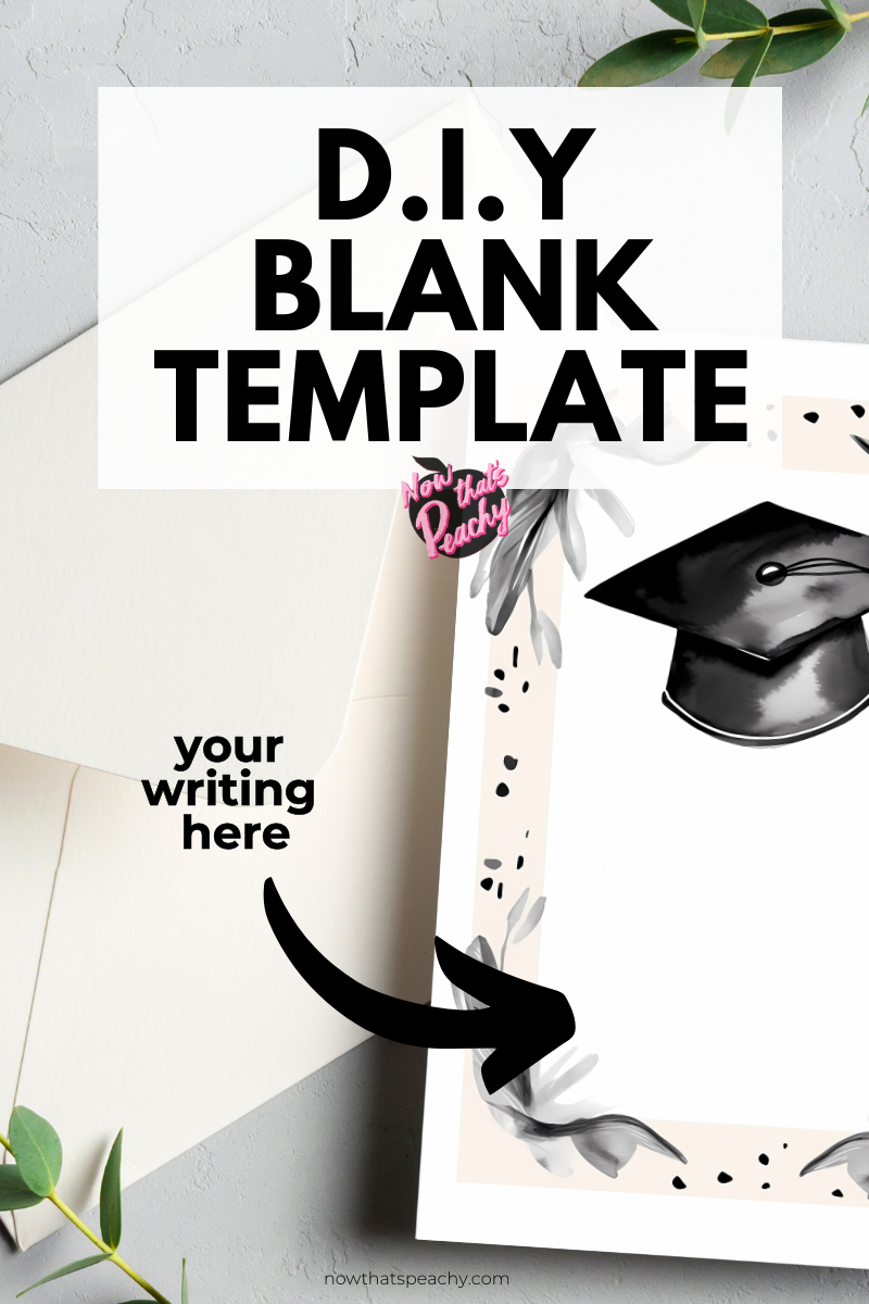 Silver Black Graduation Blank Template, DIY Watercolor Cards Invites C ...