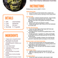 Halloween Zombie Cob Load Recipe Card FREE