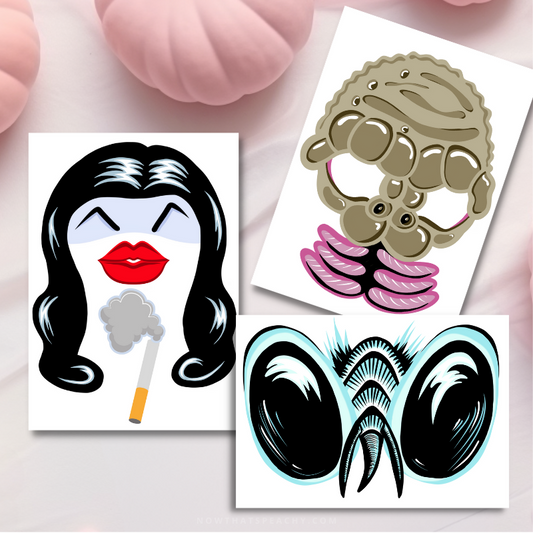 B-Grade Monster Photo booth PRINTABLES Props Mask themed Horror Movie 50s party Birthdays Retro cult theme Vampira Mole People photobooth