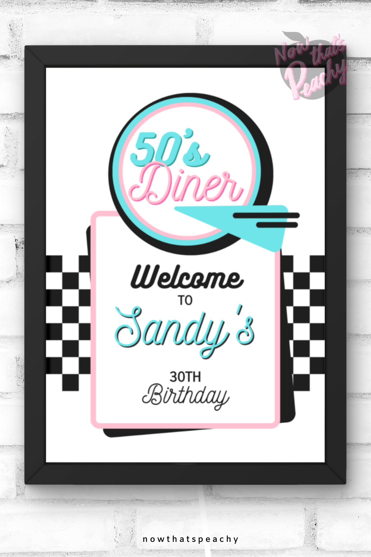 Personalized Welcome Sign Poster Diner, Grease, the 1950s, Soda Hop, Music, Retro or Rock'n'Roll  custom editable Welcome sign decorating instant Digital Download  Diner Soda Hop Welcome Template to Download edit  Print at home.  USE FOR  Birthday Parties 16th, 18th, 21st, 30th, 40th, 50th, 60th, 70th etc Birthday Themed Parties GREASE, The Fifties, Rock'n'Roll, Soda Hop, Greaser, Movies, Diner, Retro, Music etc Bachelorette Hens Parties Ladies,