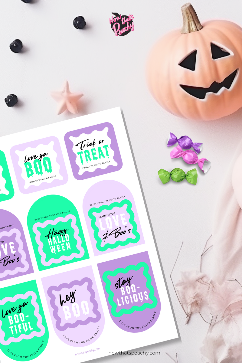 Favor Tag Halloween Printable Editable Gift Tag Halloween School Tag Boo Treat Tag Halloween Cookie Sticker Fall Ghost Happy Halloween Tags