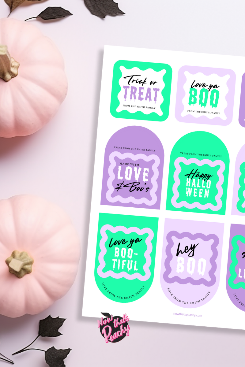 Favor Tag Halloween Printable Editable Gift Tag Halloween School Tag Boo Treat Tag Halloween Cookie Sticker Fall Ghost Happy Halloween Tags