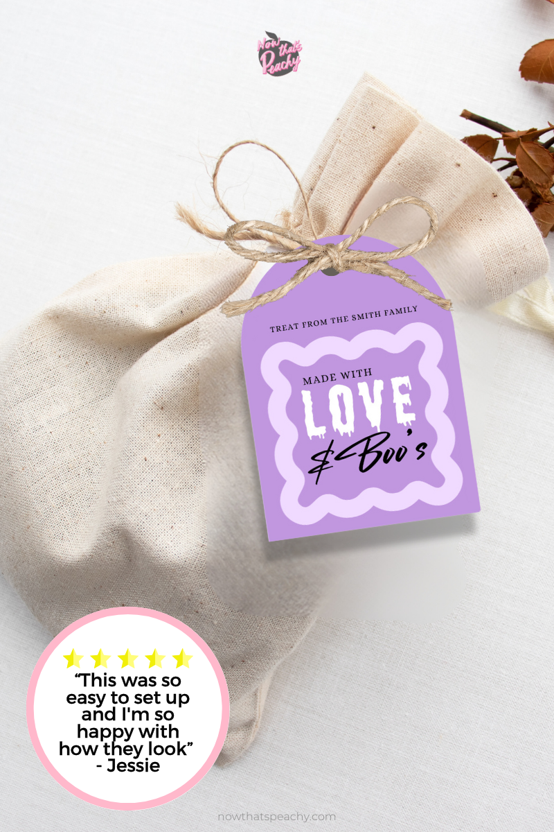 Favor Tag Halloween Printable Editable Gift Tag Halloween School Tag Boo Treat Tag Halloween Cookie Sticker Fall Ghost Happy Halloween Tags