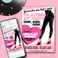 Grease Movie Editable party invite easy to edit in canva custom 1950s fifties 50's printable template digital instant download edit Danny Sandy T-birds Pink Ladies invite soda hop jukebox rockabilly rock'n'roll musical movie design pink black white modern color fun themed birthday event