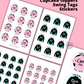 1st B'day Grease Favor Sticker circles PRINTABLE Pink Ladies T-birds Party decor tags labels cake topper DIY 50s themed ONE Birthday greaser Rock'n'roll Sock Hop Retro 50s fifties Soda hop Jukebox instant digital download