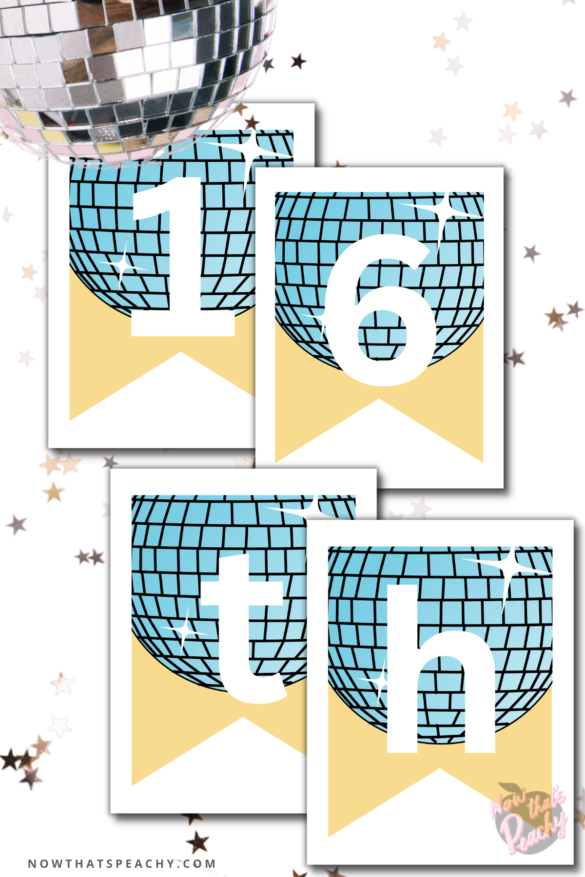 Mamma Mia  party flag banner garland custom decorations decor print outs1970s seventies 70's disco ball karaoke  printable template digital instant download edit Donna and the dynamos DIY custom musical movie design hand drawn fan art modern color themed bachelorette birthday charity fundraiser event fun 