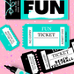 FUN blank TICKET Voucher Book, adventure Printable Digital Download Custom Anniversary Birthday coupons bestie BFF bf gf sister brother gift