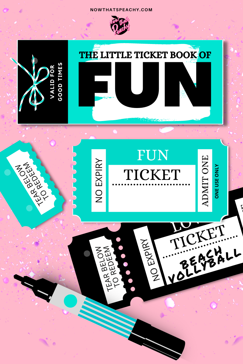 FUN blank TICKET Voucher Book, adventure Printable Digital Download Custom Anniversary Birthday coupons bestie BFF bf gf sister brother gift